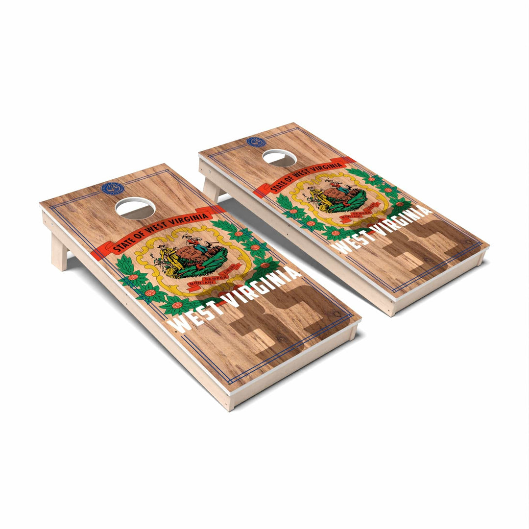 Slick Woody's Cornhole Co. Cornhole Board State Flag 2.0 West Virginia Cornhole Boards - All Weather