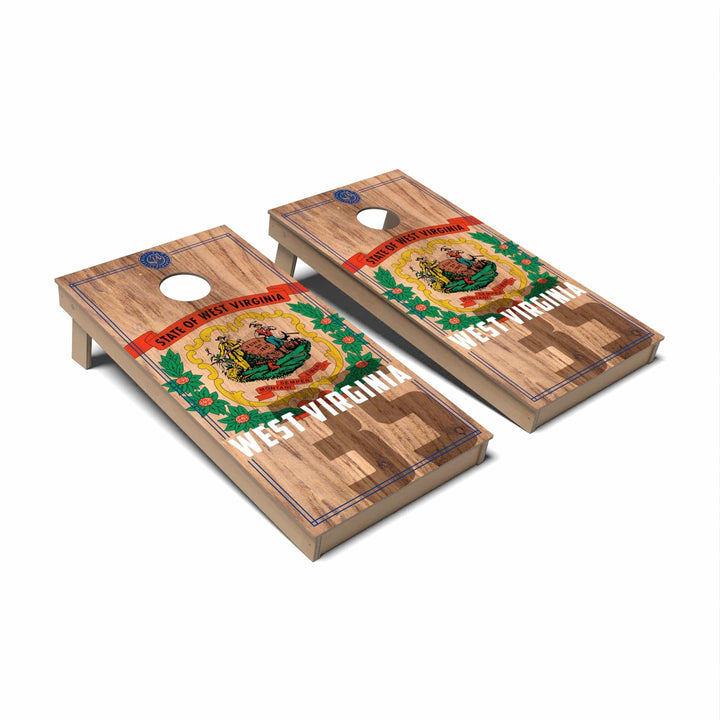 Slick Woody's Cornhole Co. Cornhole Board State Flag 2.0 West Virginia Cornhole Boards - Backyard