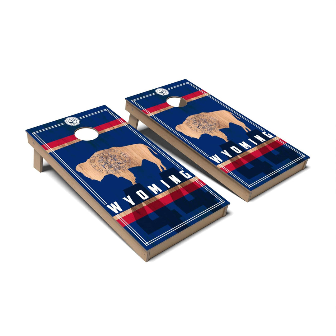 Slick Woody's Cornhole Co. Cornhole Board State Flag 2.0 Wyoming Cornhole Boards - Backyard