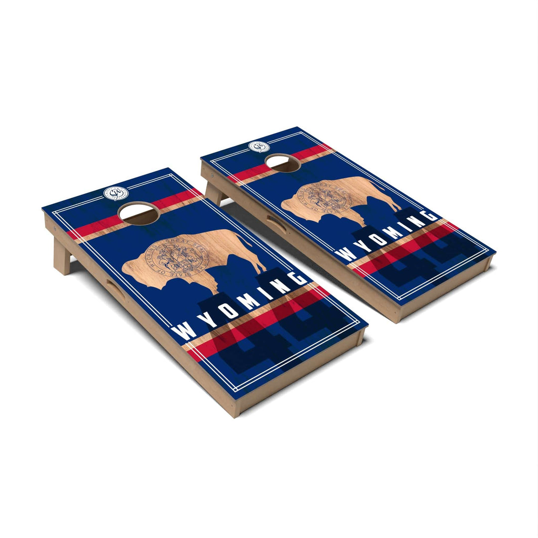 Slick Woody's Cornhole Co. Cornhole Board State Flag 2.0 Wyoming Cornhole Boards - Professional Signature