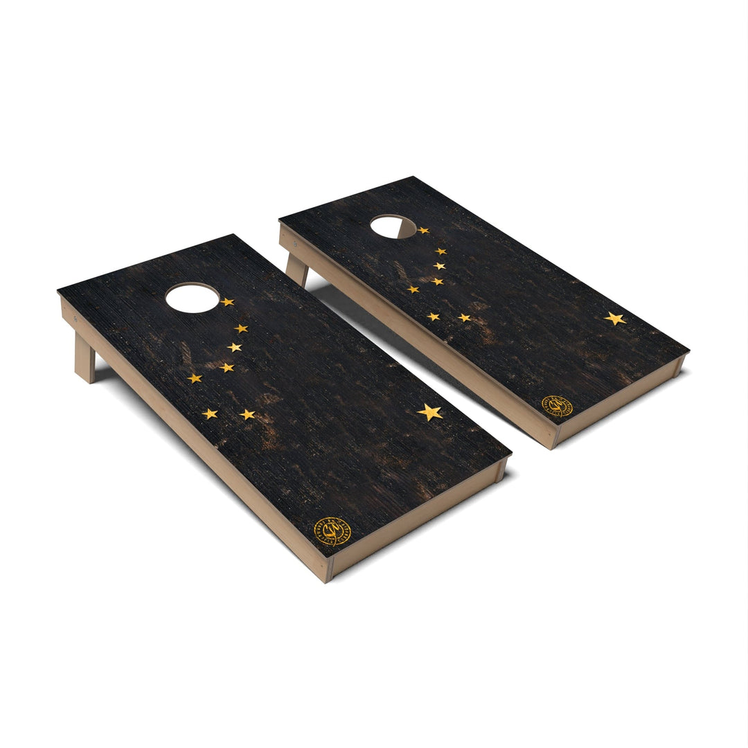 Slick Woody's Cornhole Co. Cornhole Board State Flag Full Color Alaska Cornhole Boards - Backyard