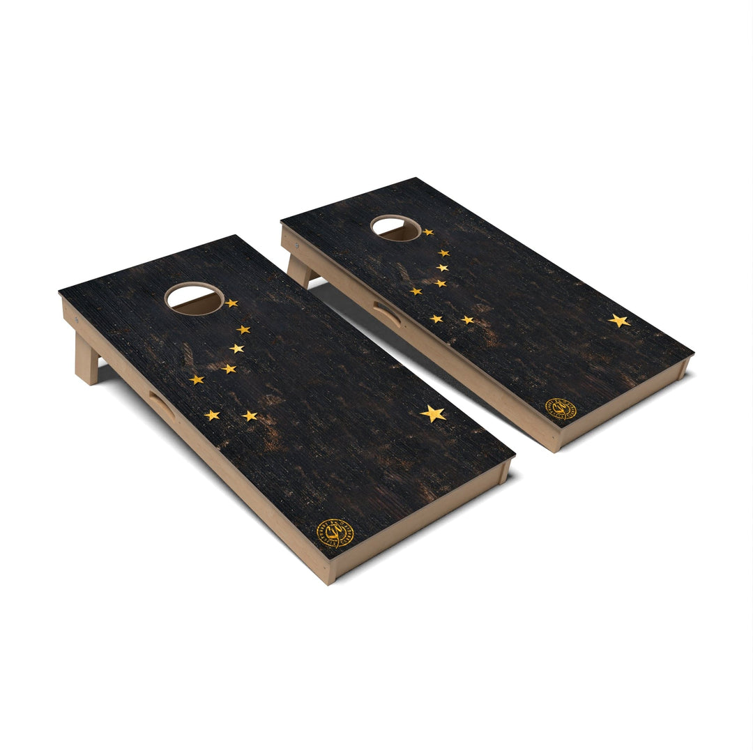 Slick Woody's Cornhole Co. Cornhole Board State Flag Full Color Alaska Cornhole Boards - Professional Signature