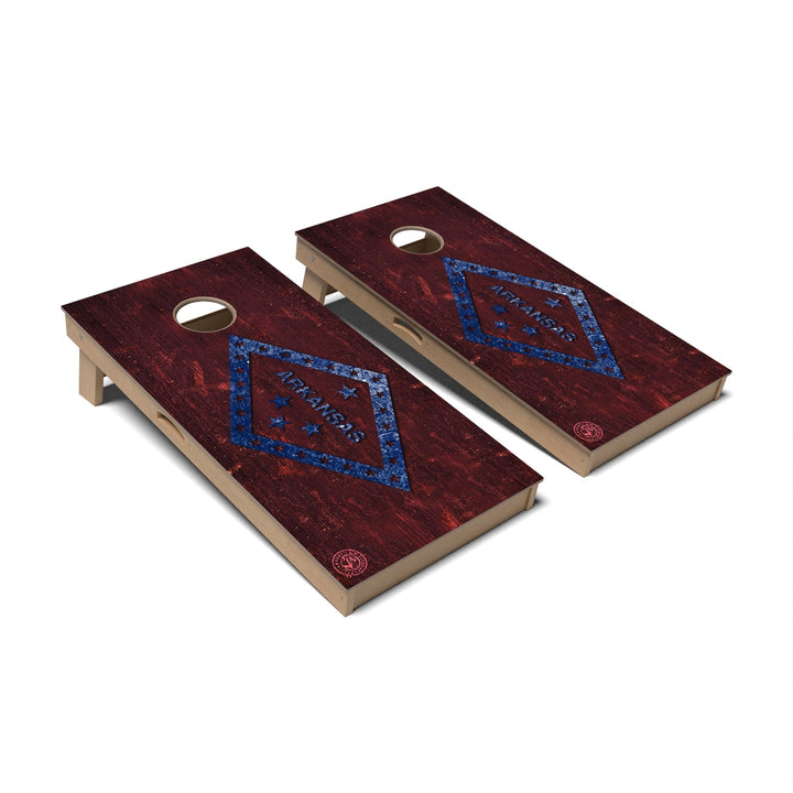 Slick Woody's Cornhole Co. Cornhole Board State Flag Full Color Arkansas Cornhole Boards - Professional Signature