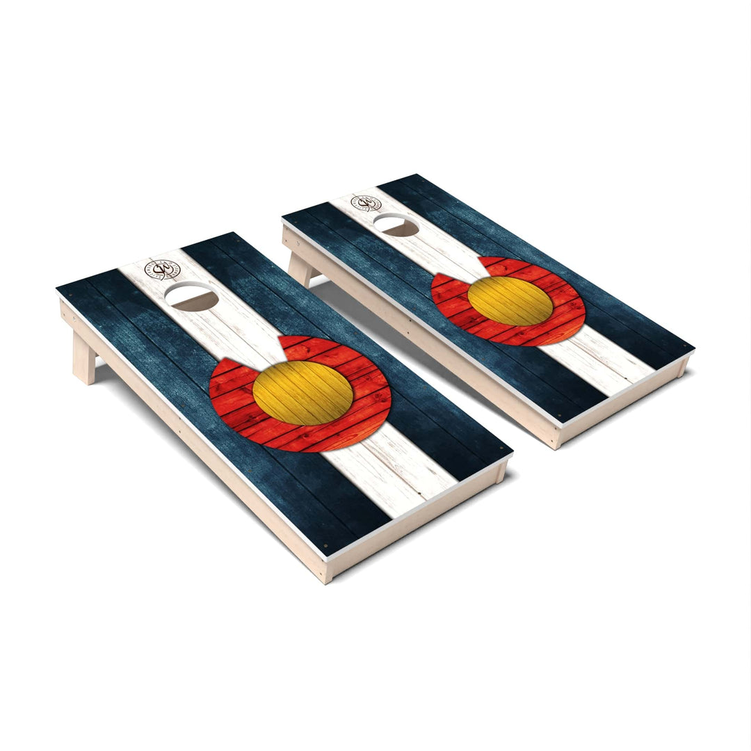 Slick Woody's Cornhole Co. Cornhole Board State Flag Full Color Colorado Cornhole Boards - All Weather