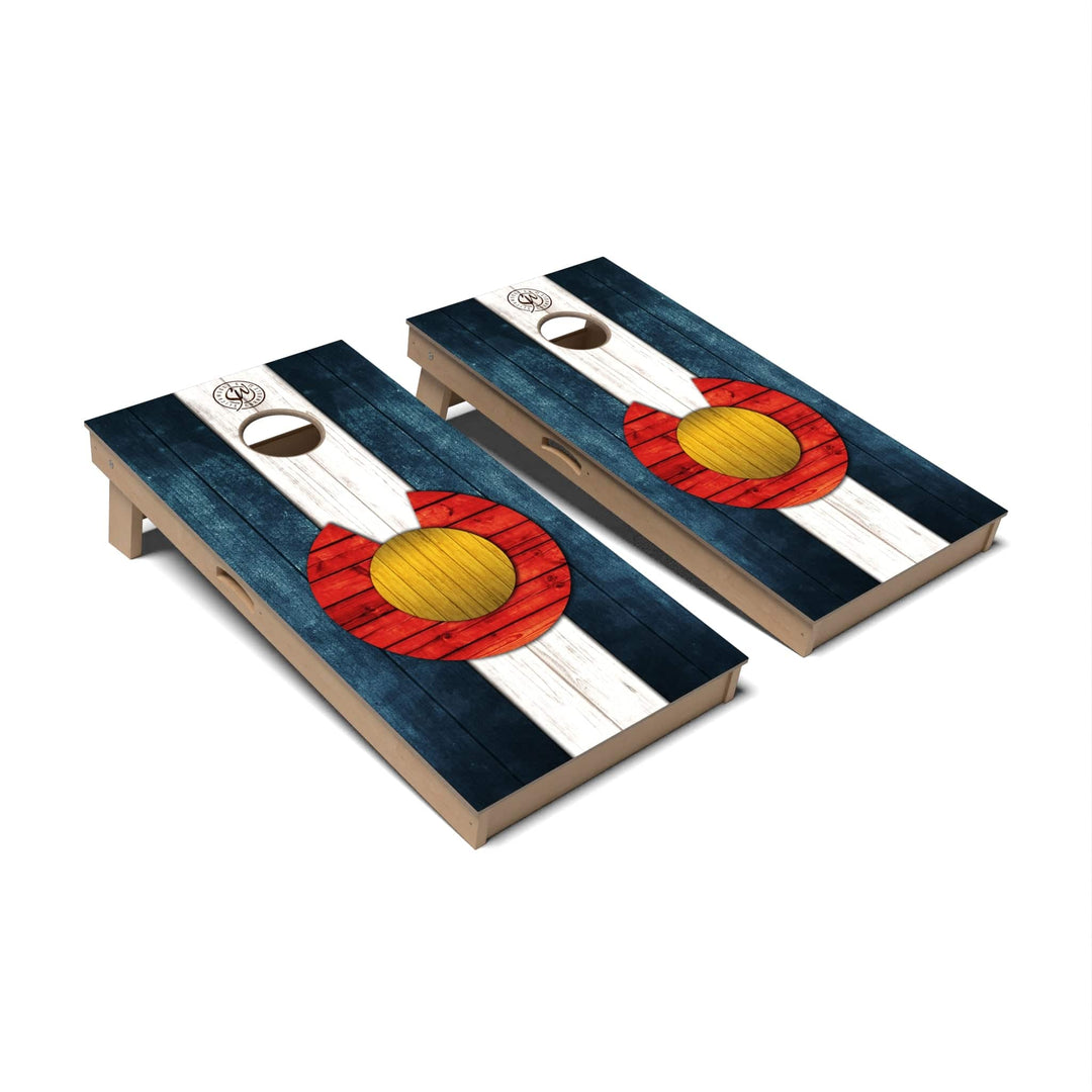 Slick Woody's Cornhole Co. Cornhole Board State Flag Full Color Colorado Cornhole Boards - Professional Signature