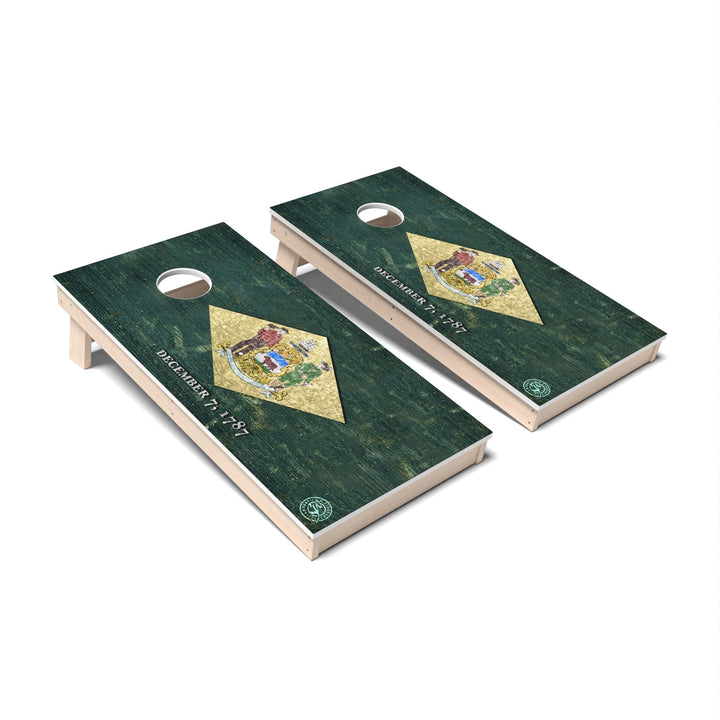 Slick Woody's Cornhole Co. Cornhole Board State Flag Full Color Delaware Cornhole Boards - All Weather