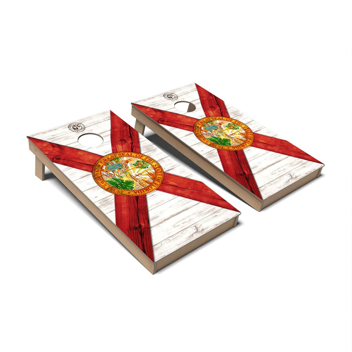 Slick Woody's Cornhole Co. Cornhole Board State Flag Full Color Florida Cornhole Boards - Backyard