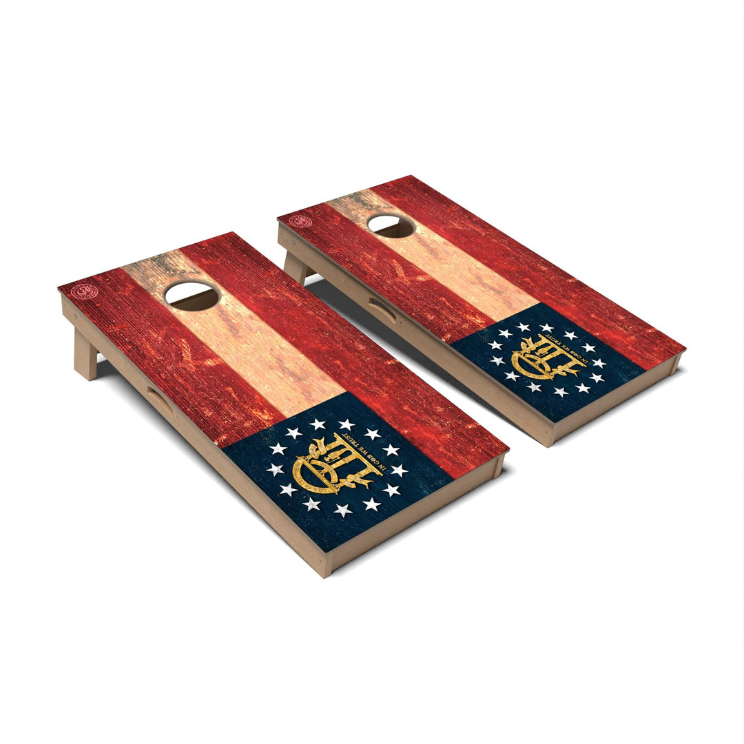 Slick Woody's Cornhole Co. Cornhole Board State Flag Full Color Georgia Cornhole Boards - Professional Signature