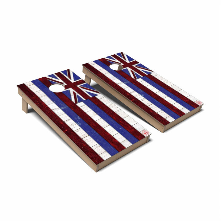 Slick Woody's Cornhole Co. Cornhole Board State Flag Full Color Hawaii Cornhole Boards - Backyard