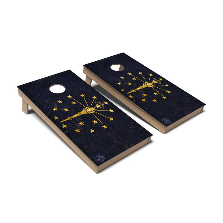 Slick Woody's Cornhole Co. Cornhole Board State Flag Full Color Indiana Cornhole Boards - Backyard