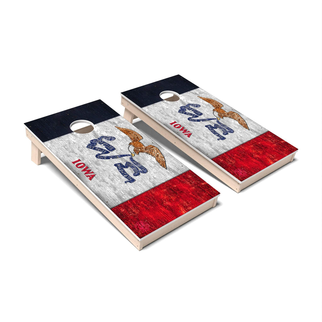 Slick Woody's Cornhole Co. Cornhole Board State Flag Full Color Iowa Cornhole Boards - All Weather