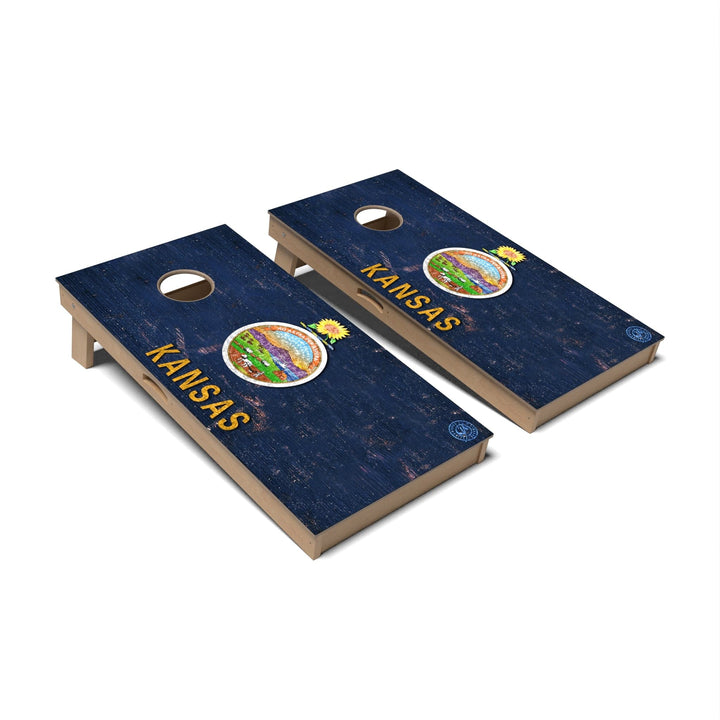 Slick Woody's Cornhole Co. Cornhole Board State Flag Full Color Kansas Cornhole Boards - Professional Signature