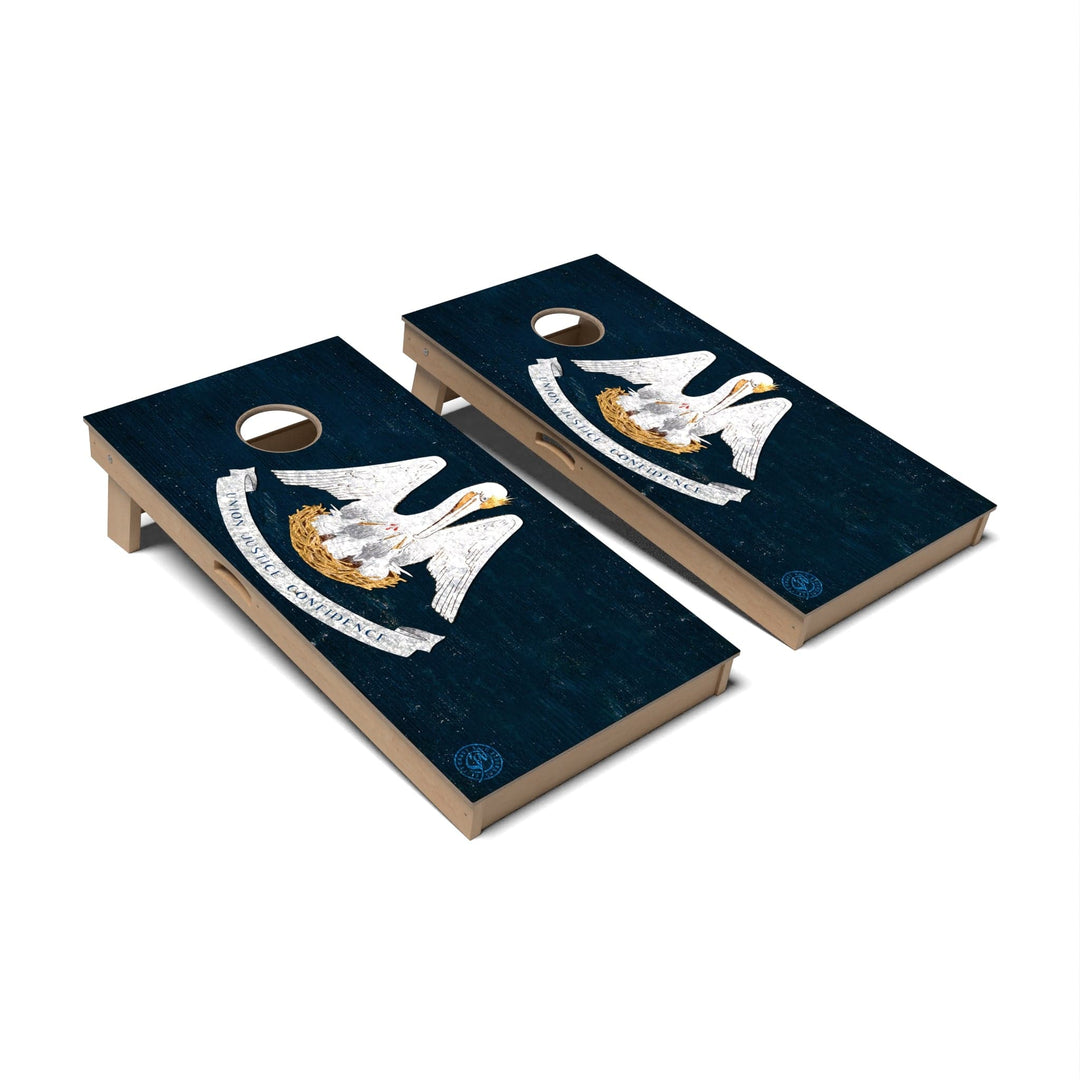 Slick Woody's Cornhole Co. Cornhole Board State Flag Full Color Louisiana Cornhole Boards - Professional Signature