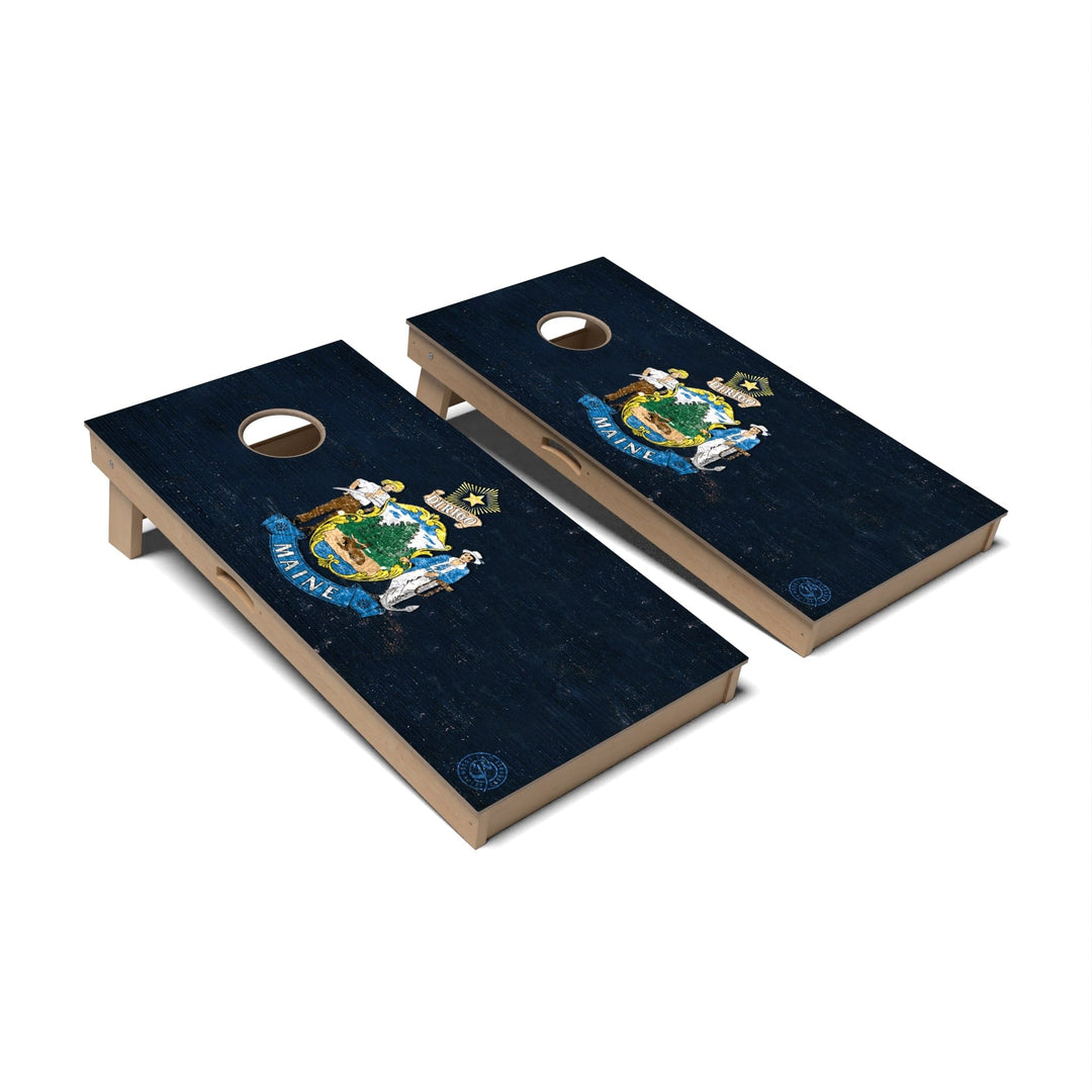 Slick Woody's Cornhole Co. Cornhole Board State Flag Full Color Maine Cornhole Boards - Professional Signature