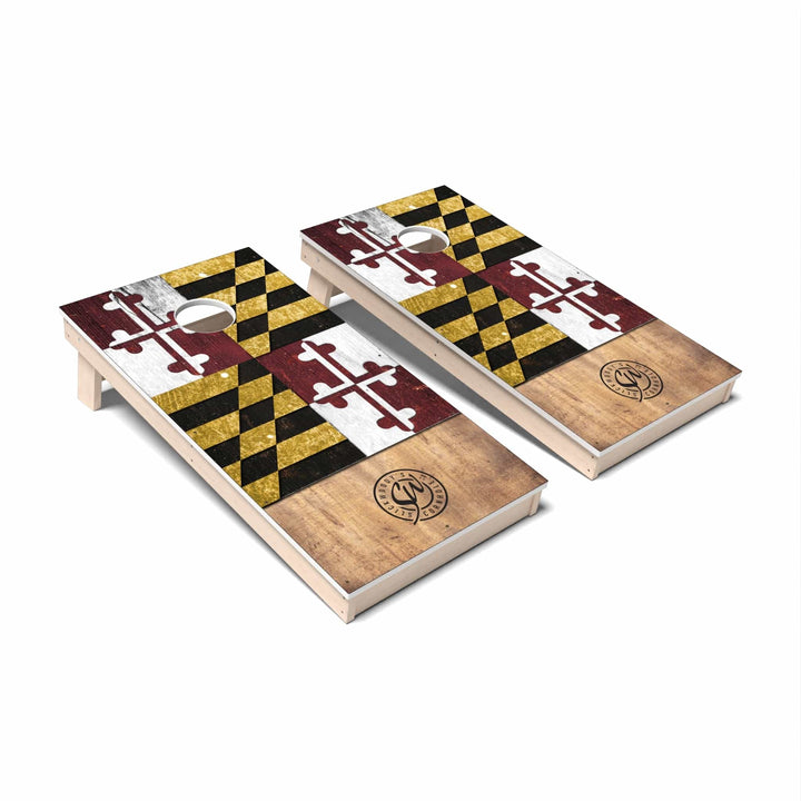 Slick Woody's Cornhole Co. Cornhole Board State Flag Full Color Maryland Cornhole Boards - All Weather