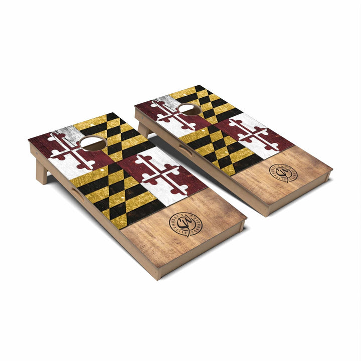 Slick Woody's Cornhole Co. Cornhole Board State Flag Full Color Maryland Cornhole Boards - Professional Signature