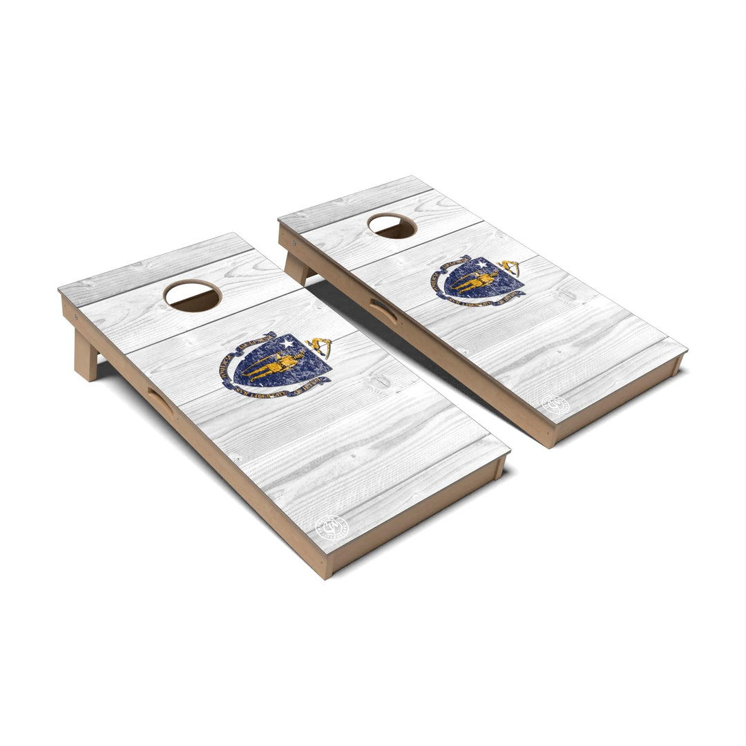 Slick Woody's Cornhole Co. Cornhole Board State Flag Full Color Massachusetts Cornhole Boards - Professional Signature