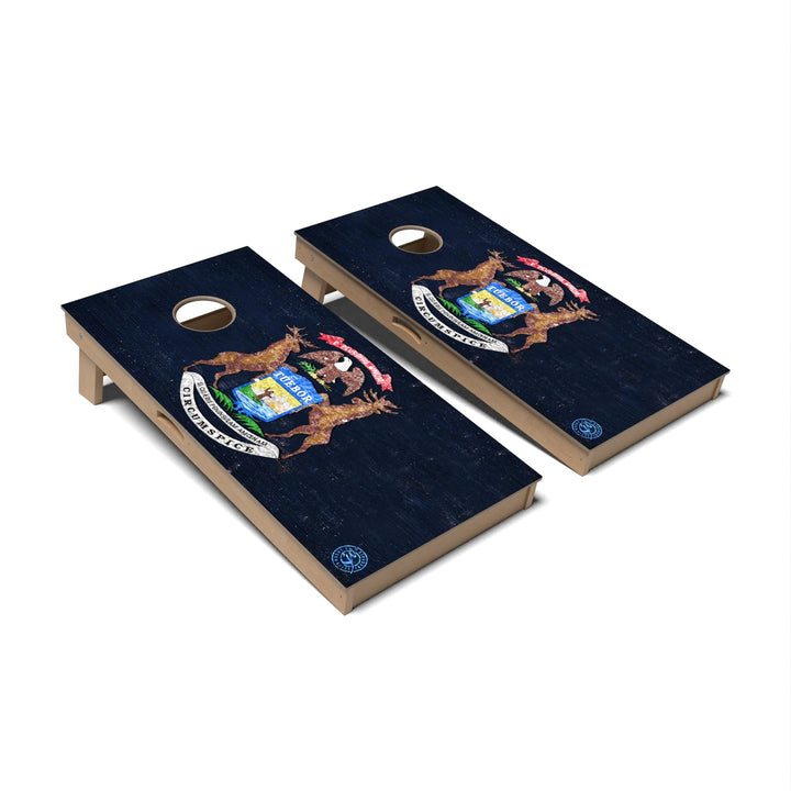 Slick Woody's Cornhole Co. Cornhole Board State Flag Full Color Michigan Cornhole Boards - Professional Signature