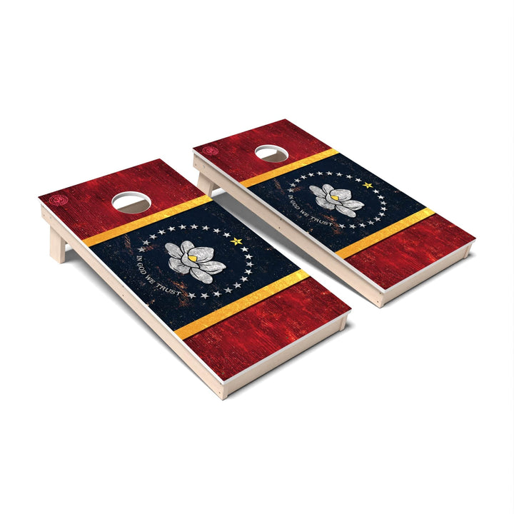 Slick Woody's Cornhole Co. Cornhole Board State Flag Full Color Mississippi Cornhole Boards - All Weather