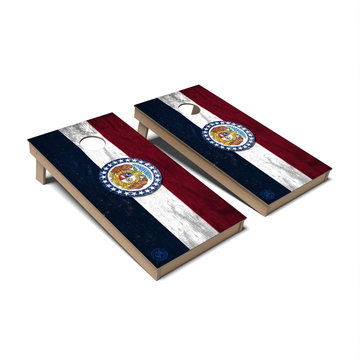 Slick Woody's Cornhole Co. Cornhole Board State Flag Full Color Missouri Cornhole Boards - Backyard