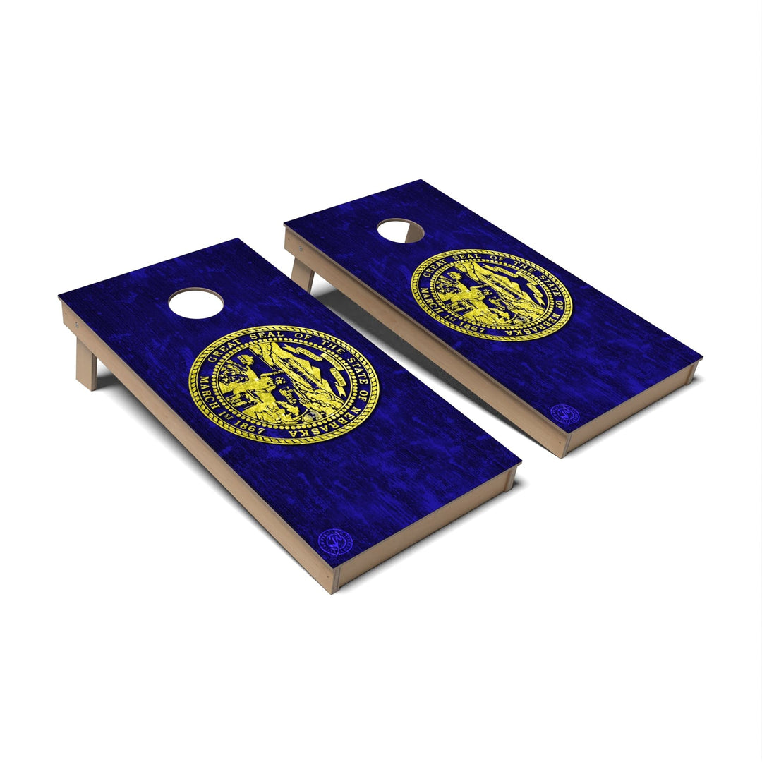 Slick Woody's Cornhole Co. Cornhole Board State Flag Full Color Nebraska Cornhole Boards - Backyard