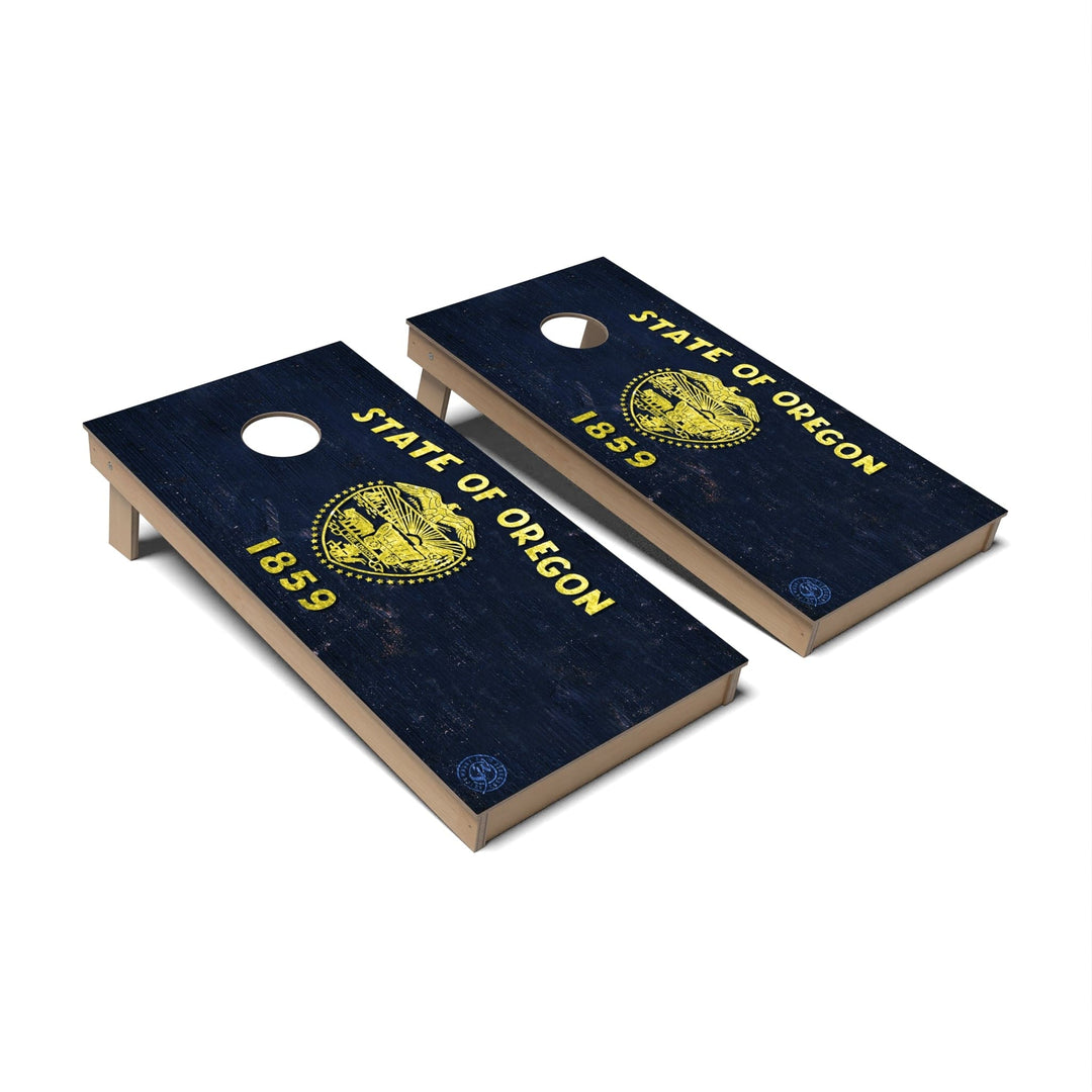 Slick Woody's Cornhole Co. Cornhole Board State Flag Full Color Oregon Cornhole Boards - Backyard