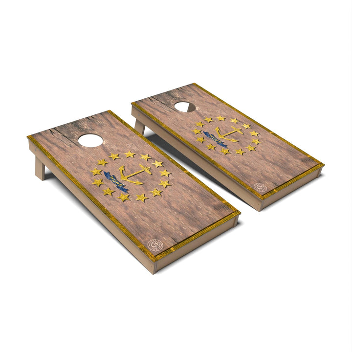 Slick Woody's Cornhole Co. Cornhole Board State Flag Full Color Rhode Island Cornhole Boards - Backyard
