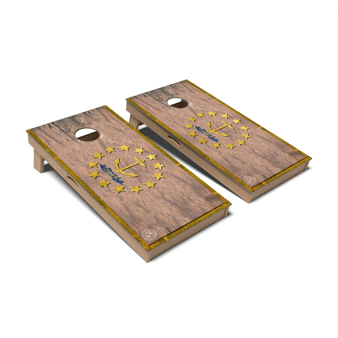 Slick Woody's Cornhole Co. Cornhole Board State Flag Full Color Rhode Island Cornhole Boards - Professional Signature