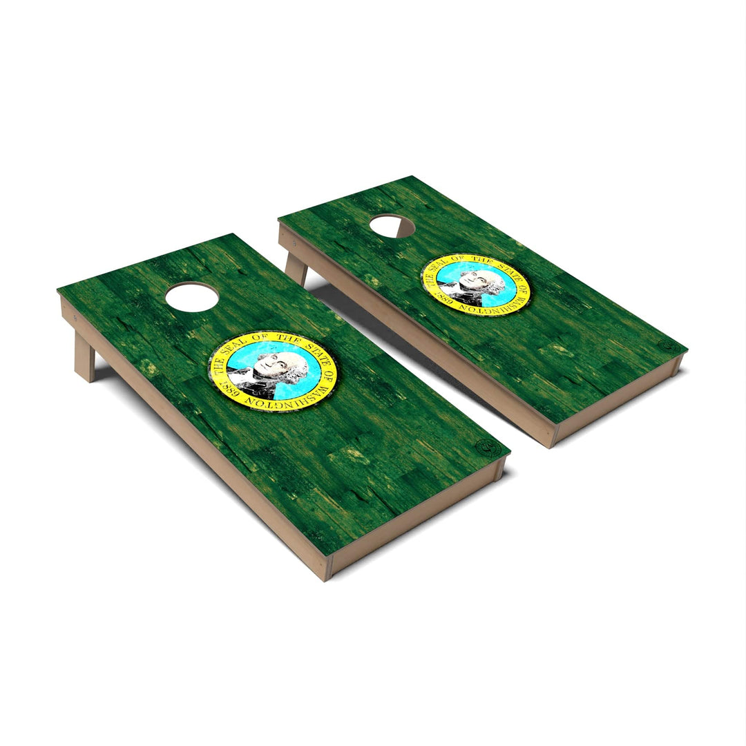 Slick Woody's Cornhole Co. Cornhole Board State Flag Full Color Washington Cornhole Boards - Backyard