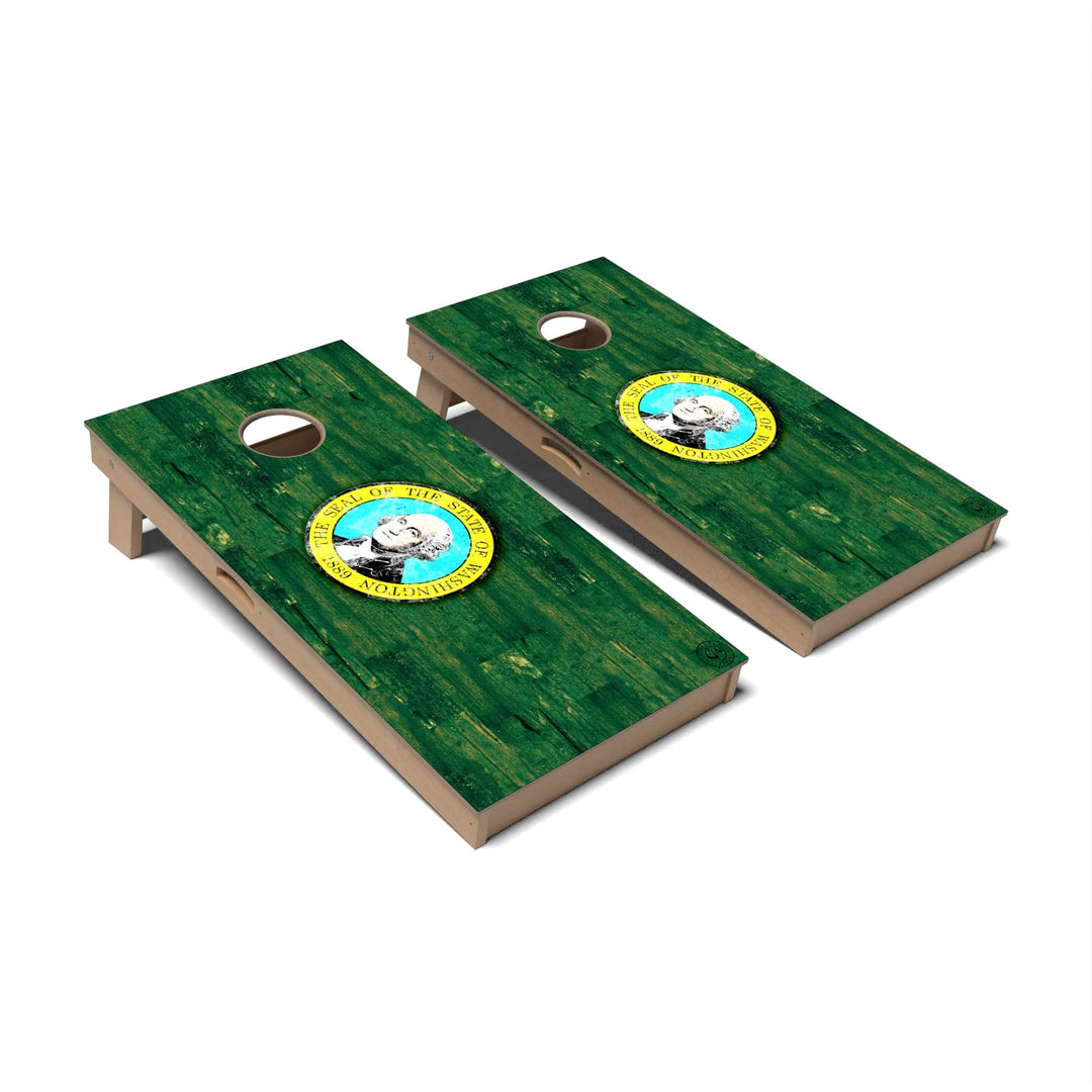 Slick Woody's Cornhole Co. Cornhole Board State Flag Full Color Washington Cornhole Boards - Professional Signature