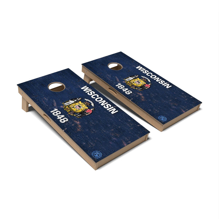 Slick Woody's Cornhole Co. Cornhole Board State Flag Full Color Wisconsin Cornhole Boards - Professional Signature