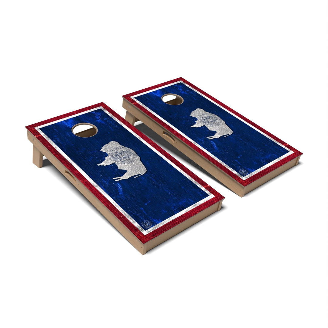 Slick Woody's Cornhole Co. Cornhole Board State Flag Full Color Wyoming Cornhole Boards - Professional Signature