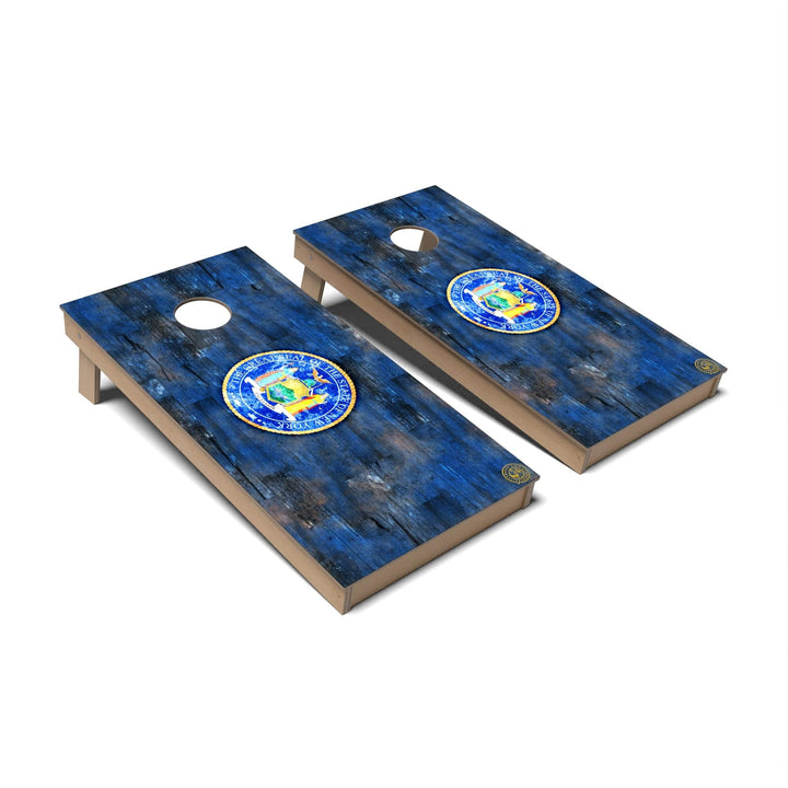 Slick Woody's Cornhole Co. Cornhole Board State Flag New York Cornhole Boards - Backyard