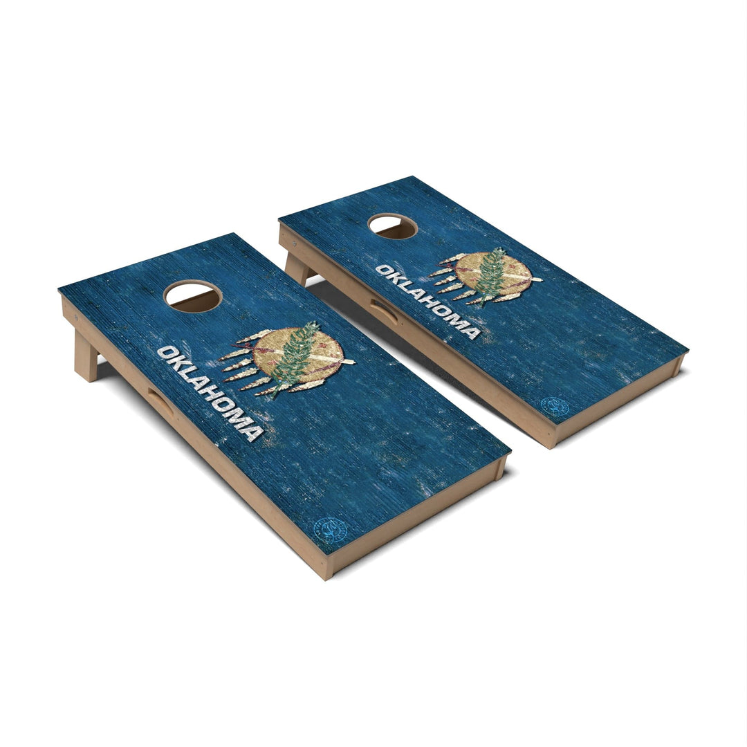 Slick Woody's Cornhole Co. Cornhole Board State Flag Oklahoma Cornhole Boards - Professional Signature