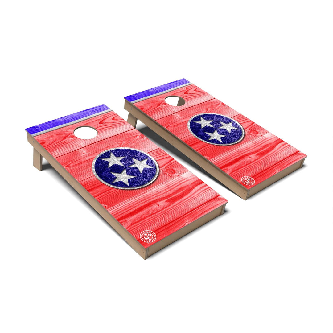 Slick Woody's Cornhole Co. Cornhole Board State Flag Tennessee Cornhole Boards - Backyard