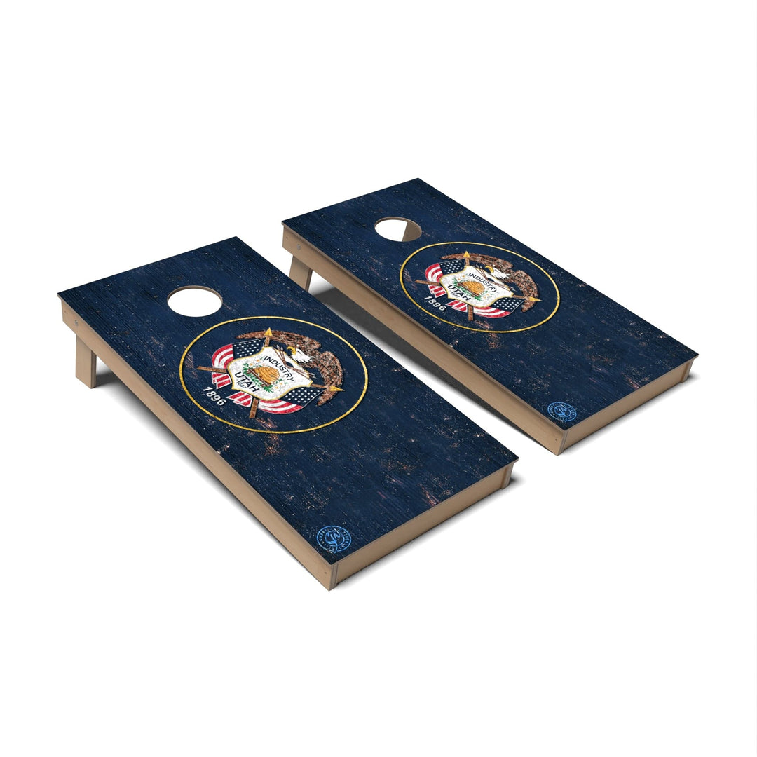 Slick Woody's Cornhole Co. Cornhole Board State Flag Utah Cornhole Boards - Backyard