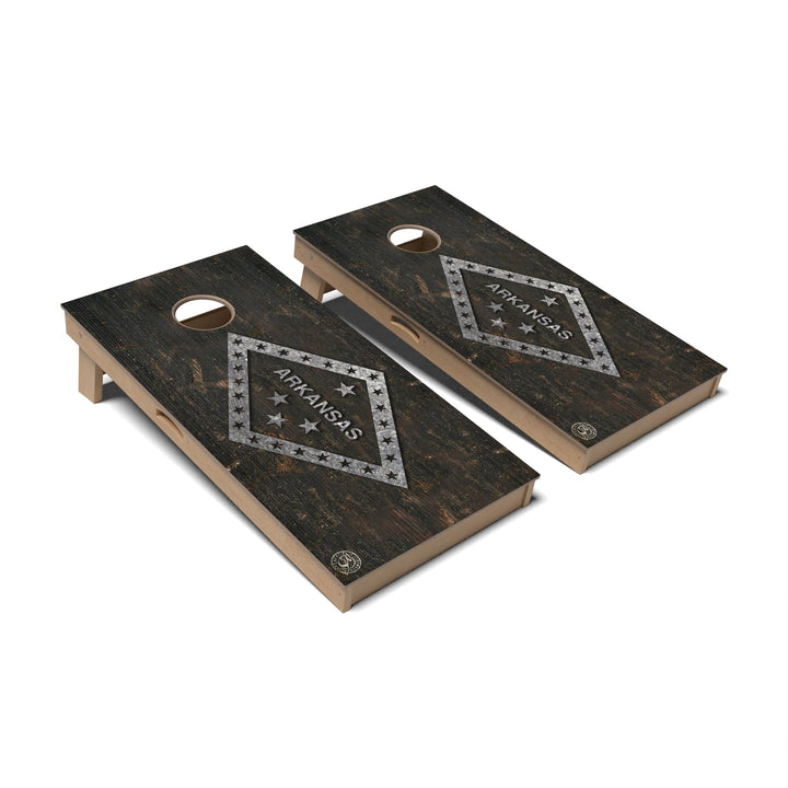 Slick Woody's Cornhole Co. Cornhole Board State Flag Vintage Arkansas Cornhole Boards - Professional Signature