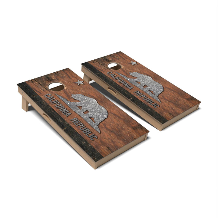 Slick Woody's Cornhole Co. Cornhole Board State Flag Vintage California Cornhole Boards - Professional Signature