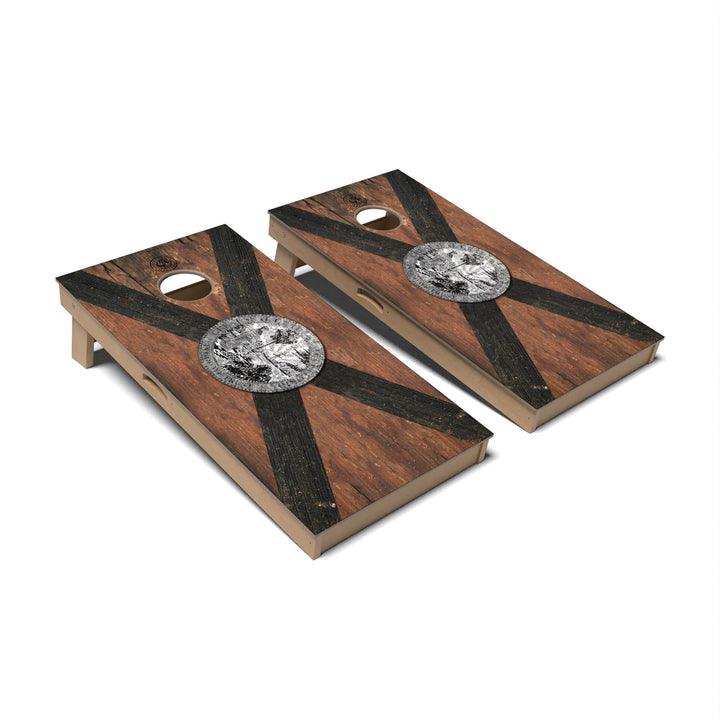 Slick Woody's Cornhole Co. Cornhole Board State Flag Vintage Florida Cornhole Boards - Professional Signature