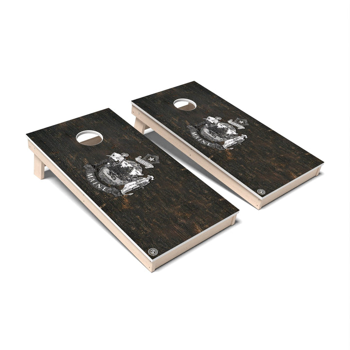 Slick Woody's Cornhole Co. Cornhole Board State Flag Vintage Maine Cornhole Boards - All Weather
