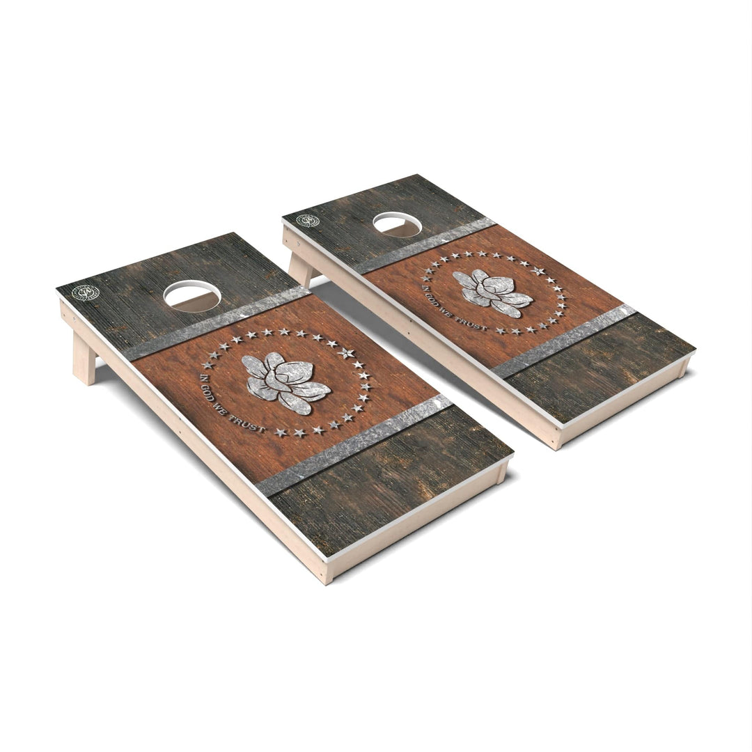 Slick Woody's Cornhole Co. Cornhole Board State Flag Vintage Mississippi Cornhole Boards - All Weather