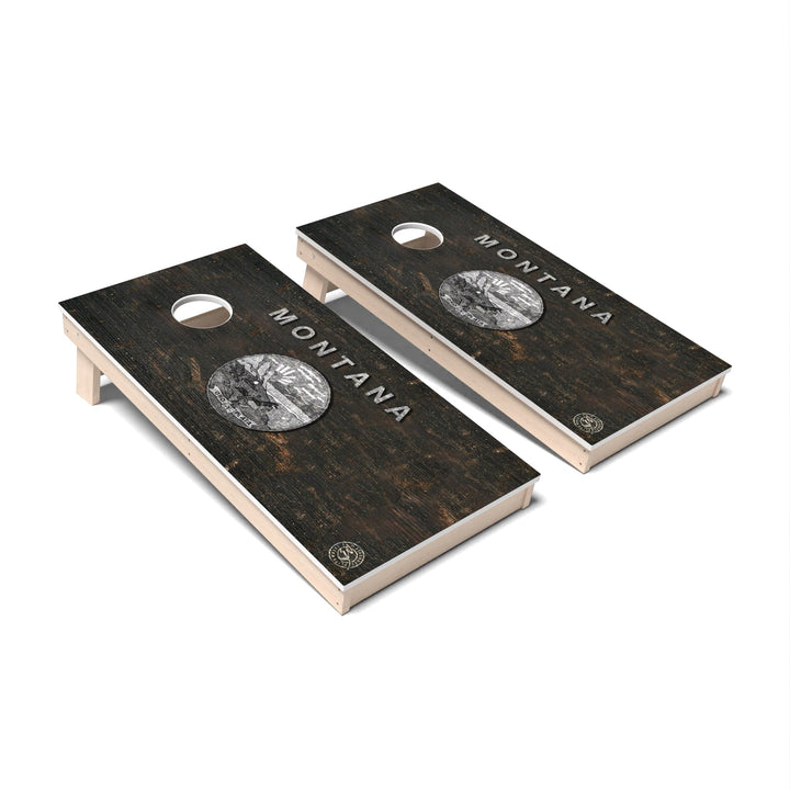 Slick Woody's Cornhole Co. Cornhole Board State Flag Vintage Montana Cornhole Boards - All Weather