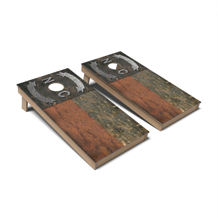 Slick Woody's Cornhole Co. Cornhole Board State Flag Vintage North Carolina Cornhole Boards - Backyard