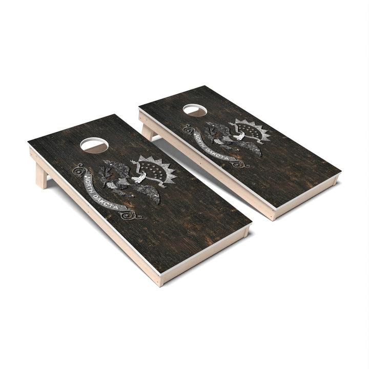 Slick Woody's Cornhole Co. Cornhole Board State Flag Vintage North Dakota Cornhole Boards - All Weather