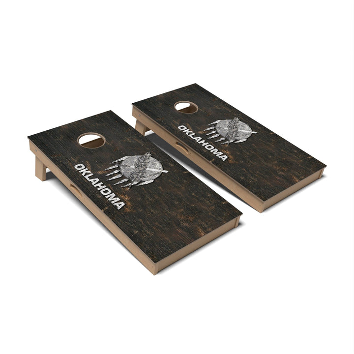 Slick Woody's Cornhole Co. Cornhole Board State Flag Vintage Oklahoma Cornhole Boards - Professional Signature