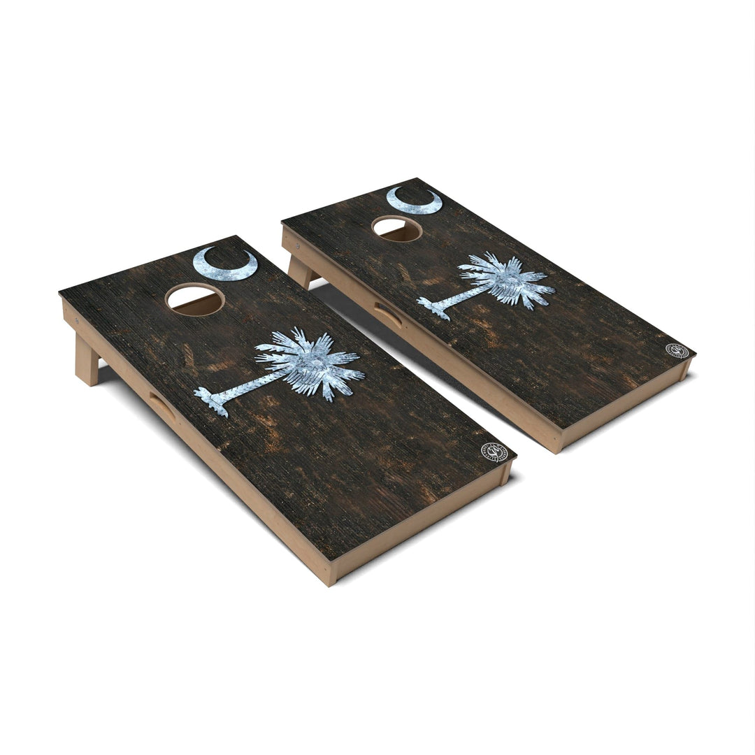 Slick Woody's Cornhole Co. Cornhole Board State Flag Vintage South Carolina Cornhole Boards - Professional Signature