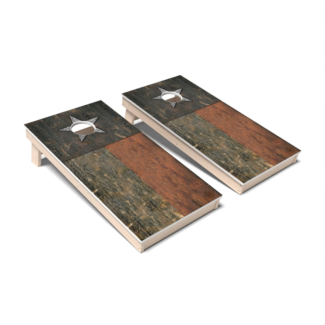 Slick Woody's Cornhole Co. Cornhole Board State Flag Vintage Texas Cornhole Boards - All Weather