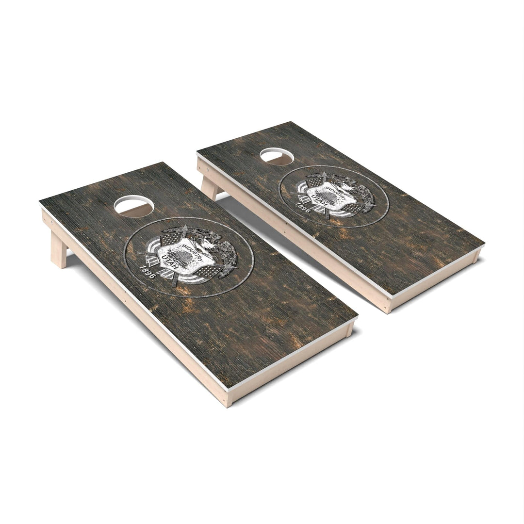 Slick Woody's Cornhole Co. Cornhole Board State Flag Vintage Utah Cornhole Boards - All Weather