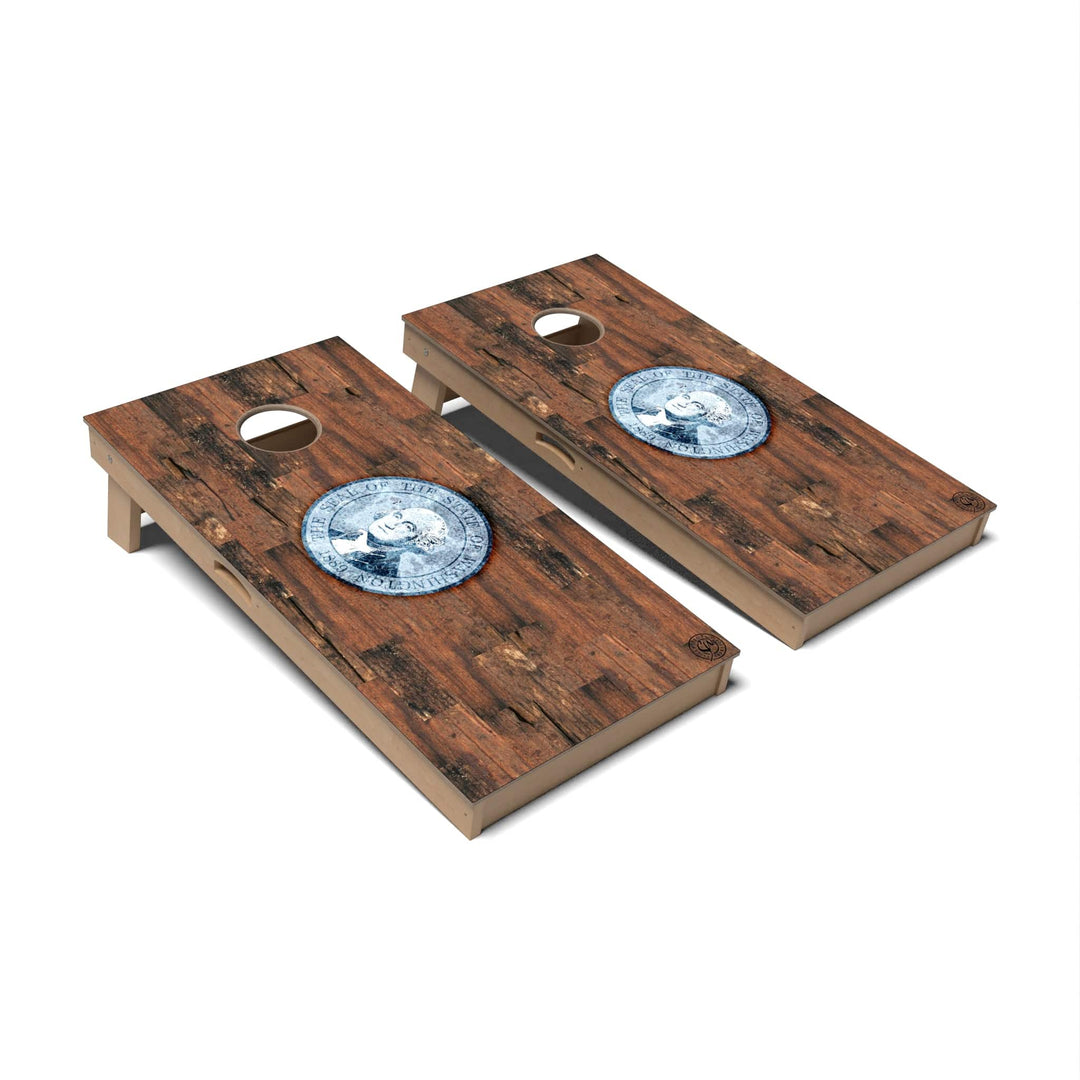 Slick Woody's Cornhole Co. Cornhole Board State Flag Vintage Washington Cornhole Boards - Professional Signature