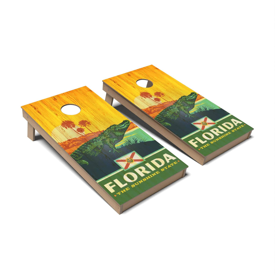 Slick Woody's Cornhole Co. Cornhole Board State Pride Florida Cornhole Boards - Backyard